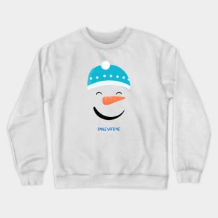 Happy Snowman Smiley Face Crewneck Sweatshirt